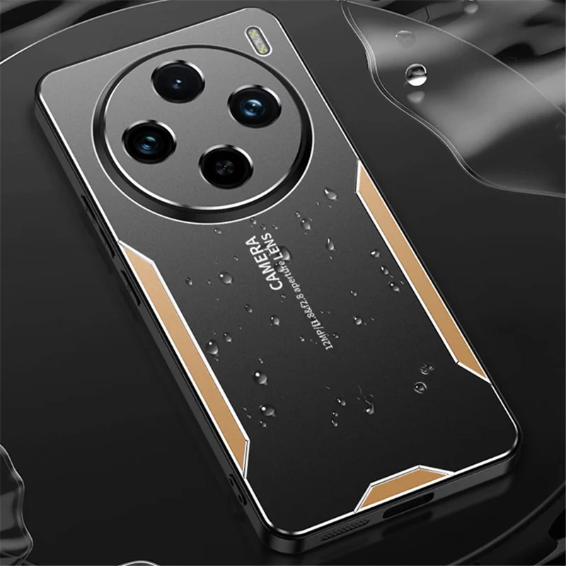Para vivo X100s 5G Case Aluminium Alloy+TPU+PC Protective Phone Cover - Ouro