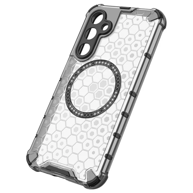 Per Samsung Galaxy S23 FE Custodia Honeycomb Magnetic Ring TPU+PC Custodia per telefono - Trasparente