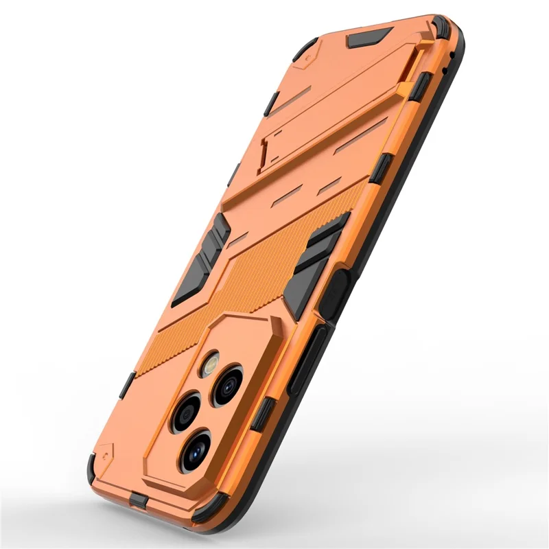 For Honor 200 Lite Case Shockproof PC+TPU Anti Scratch Phone Cover with Kickstand - Orange