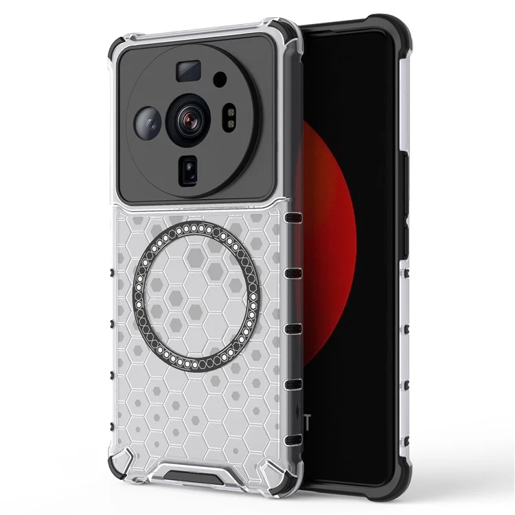 Для Xiaomi 12S Ultra 5G Магнитный чехол Ударостойкий Сотовый ТПУ+ПК Чехол для телефона - Прозрачный