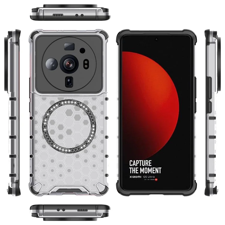 Для Xiaomi 12S Ultra 5G Магнитный чехол Ударостойкий Сотовый ТПУ+ПК Чехол для телефона - Прозрачный