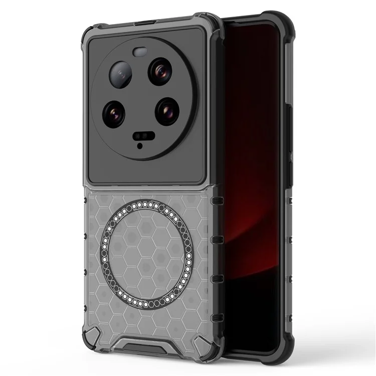 Para Xiaomi 13 Ultra Magnetic Case TPU+PC Phone Cover Honeycomb Anti-Drop - Gris