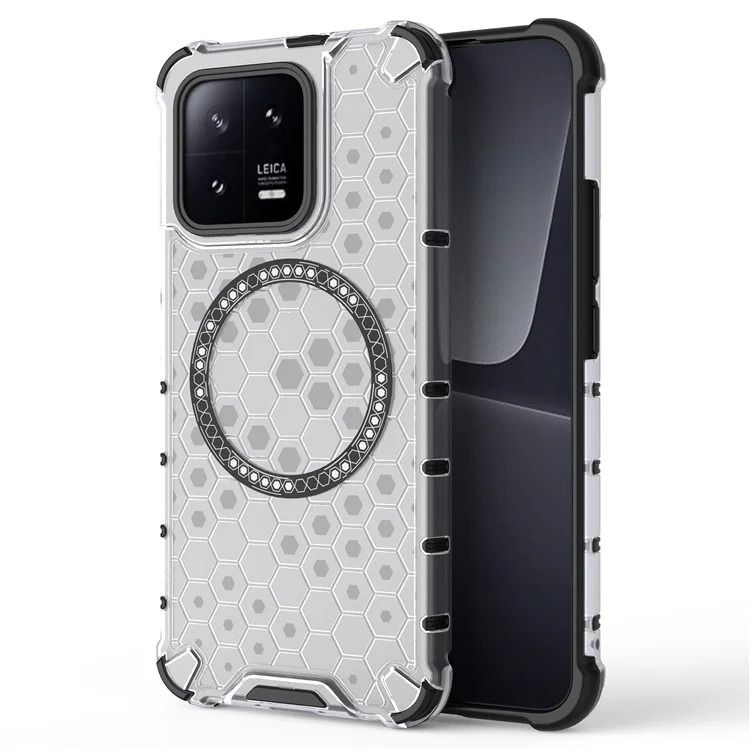 Für Xiaomi 13 Case Honeycomb TPU+PC Handyhülle Kompatibel mit MagSafe - Transparent