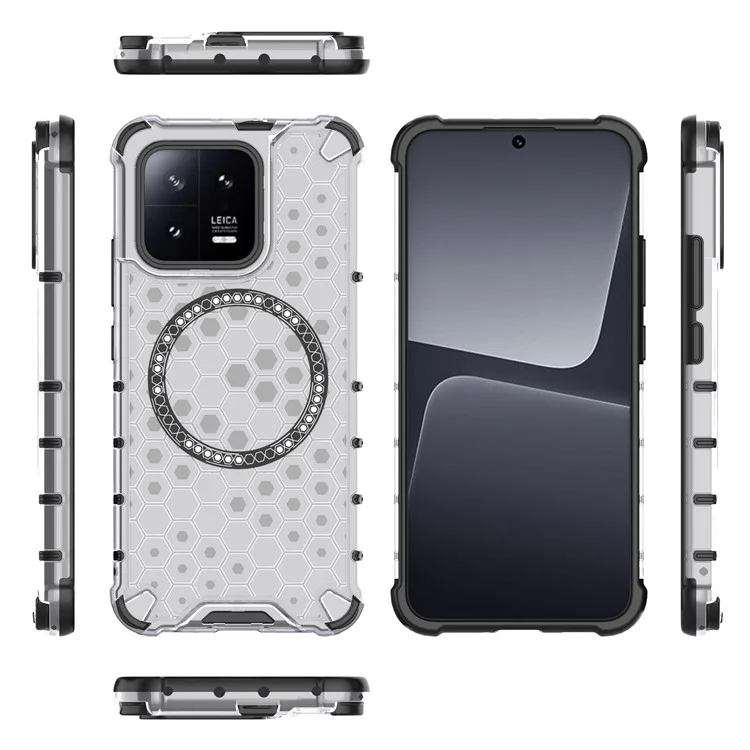 Für Xiaomi 13 Case Honeycomb TPU+PC Handyhülle Kompatibel mit MagSafe - Transparent