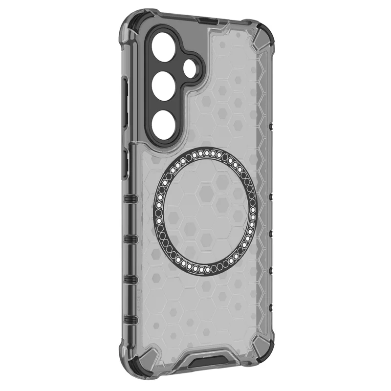 Étui pour Samsung Galaxy S24+ Honeycomb Magnetic Phone Cover Hybrid TPU+PC Material - Gris