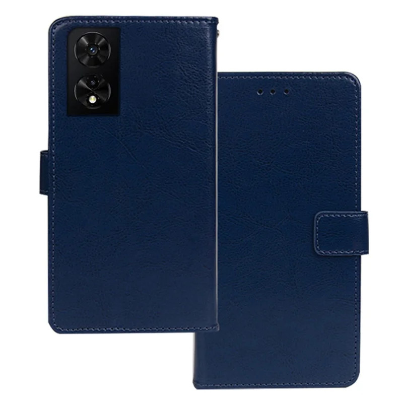 IDEWEI for TCL 505 Case Crazy Horse Texture Wallet Phone Leather Cover - Blue
