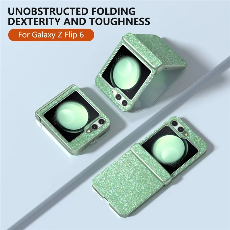 For Samsung Galaxy Z Flip7 FE 5G / Z Flip6 5G Phone Case   PC+PU Leather Phone Shell - Green