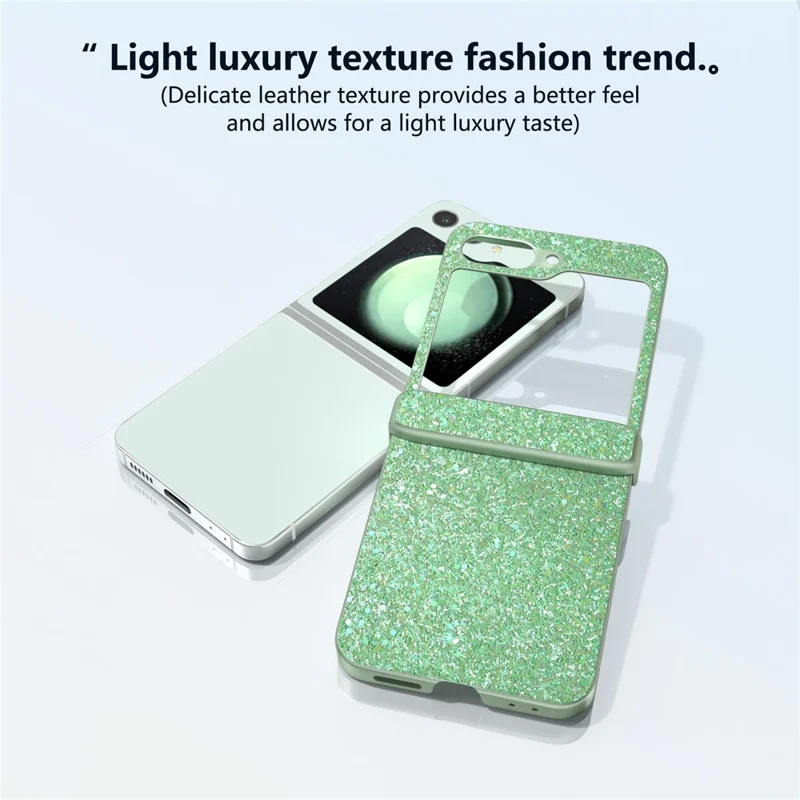 For Samsung Galaxy Z Flip7 FE 5G / Z Flip6 5G Phone Case   PC+PU Leather Phone Shell - Green