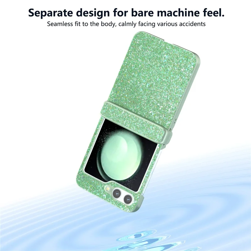 For Samsung Galaxy Z Flip7 FE 5G / Z Flip6 5G Phone Case   PC+PU Leather Phone Shell - Green