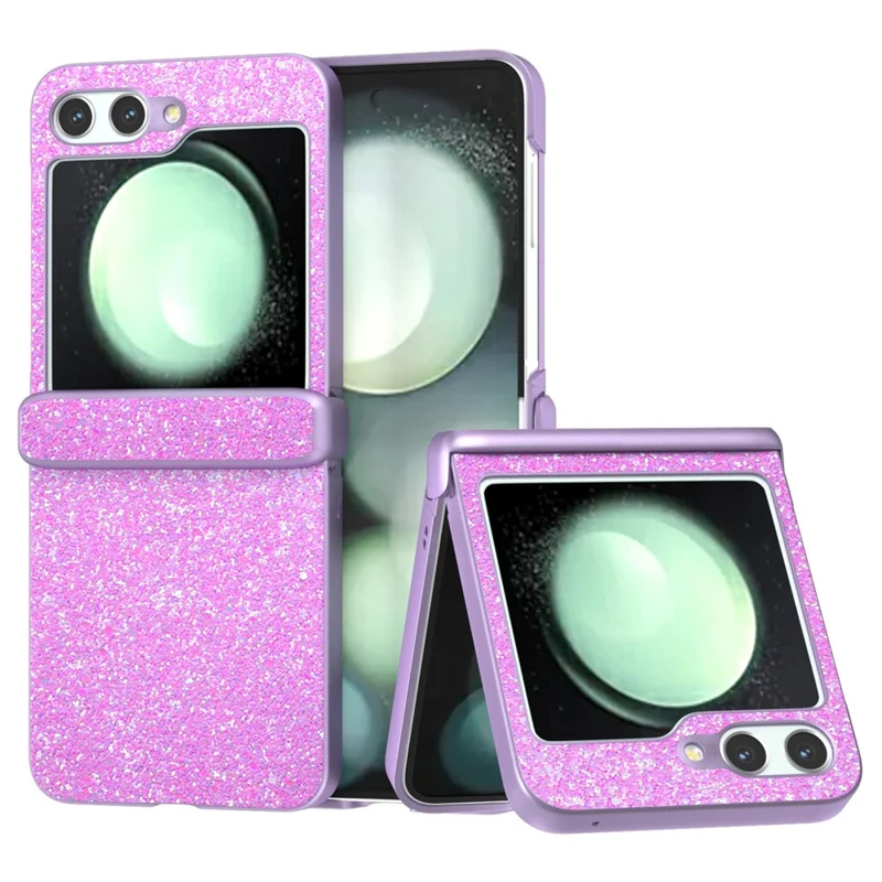 For Samsung Galaxy Z Flip7 FE 5G / Z Flip6 5G Phone Case   PC+PU Leather Phone Shell - Pinkish Purple