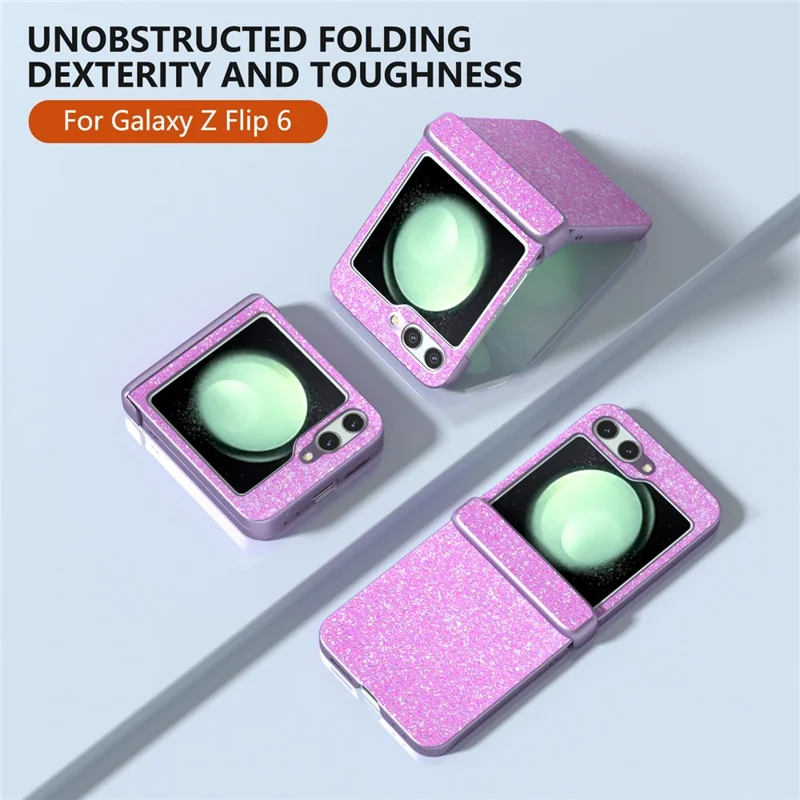 For Samsung Galaxy Z Flip7 FE 5G / Z Flip6 5G Phone Case   PC+PU Leather Phone Shell - Pinkish Purple