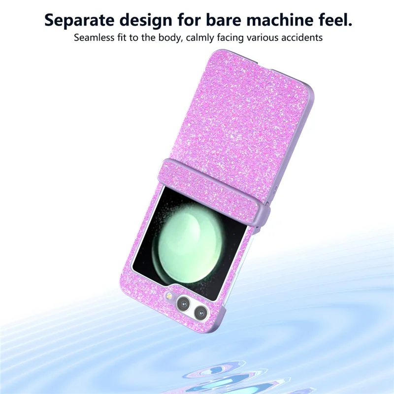 For Samsung Galaxy Z Flip7 FE 5G / Z Flip6 5G Phone Case   PC+PU Leather Phone Shell - Pinkish Purple