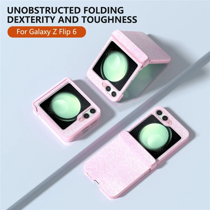 Funda de teléfono para Samsung Galaxy Z Flip6 5G al por mayor, carcasa de teléfono de PC+PU de cuero - Rosa degradado