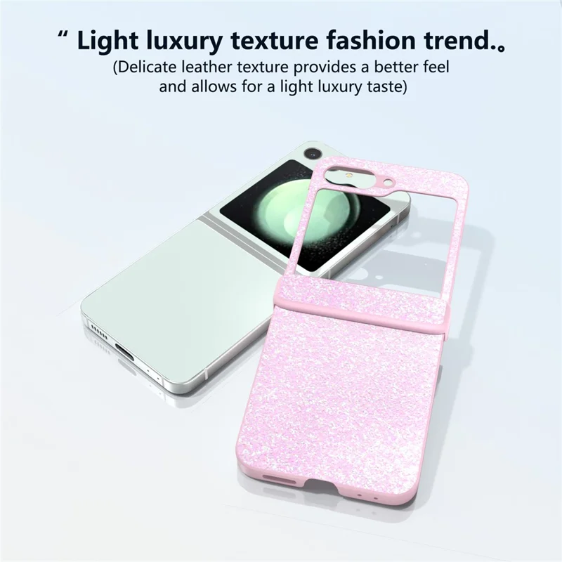 Funda de teléfono para Samsung Galaxy Z Flip6 5G al por mayor, carcasa de teléfono de PC+PU de cuero - Rosa degradado