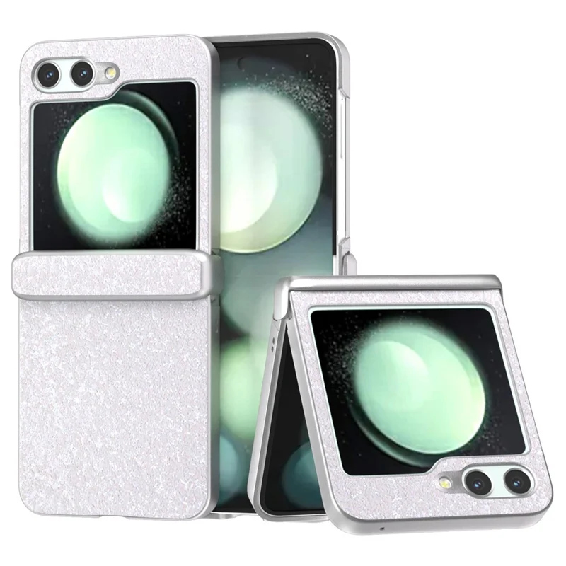 For Samsung Galaxy Z Flip7 FE 5G / Z Flip6 5G Phone Case   PC+PU Leather Phone Shell - White