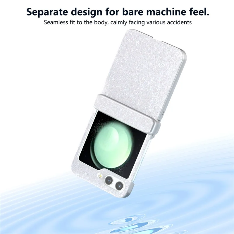 For Samsung Galaxy Z Flip7 FE 5G / Z Flip6 5G Phone Case   PC+PU Leather Phone Shell - White