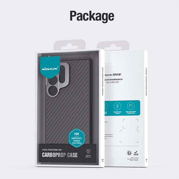 NILLKIN Carboprof Case for Samsung Galaxy S24 Ultra Magnetic Case TPU+Aramid Fiber Lens Kickstand Phone Cover