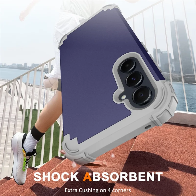 L-Style For Samsung Galaxy A55 5G Case Anti-Scratch PC + TPU Phone Cover - Navy Blue+Dark Grey