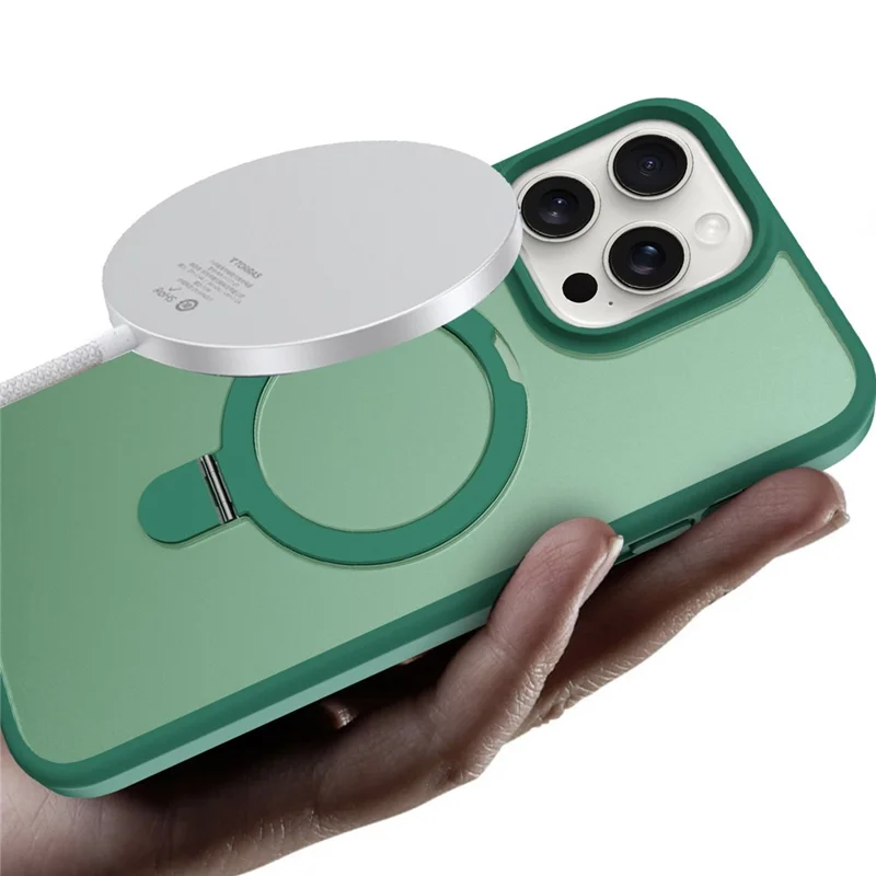 For iPhone 14 Pro Max Case Magnetic Kickstand PC+TPU Phone Case with Individual Lens Film - Black