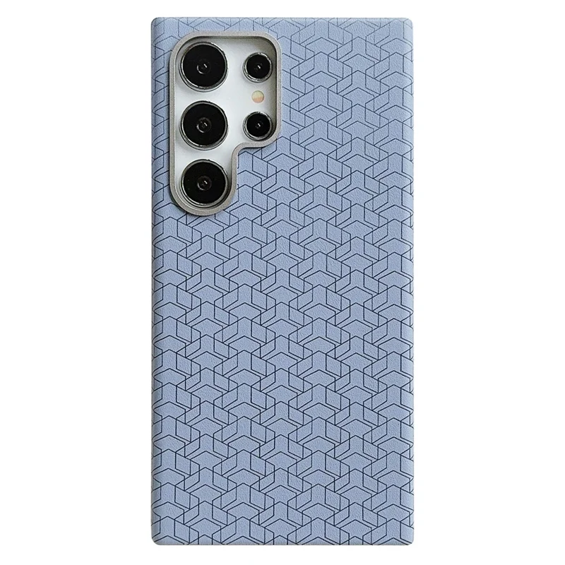 Funda para Samsung Galaxy S24 Ultra Funda de cuero + TPU Funda de teléfono Diseño de patrón geométrico - Azul