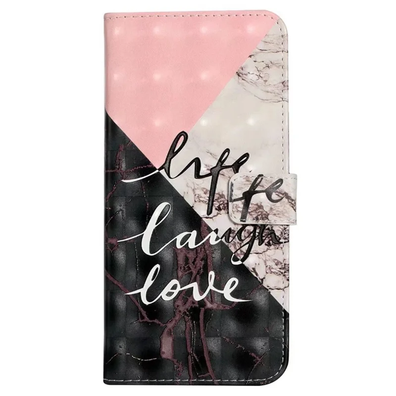For Google Pixel 8a Mobile Phone Case 3D Pattern Printing Leather Cover - Tri-Color Marble