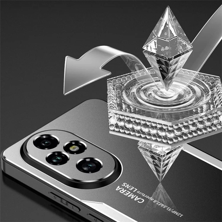 For Honor 200 5G-Hülle, Antikratz-Aluminiumlegierung + PC + TPU-Telefonabdeckung - Silber