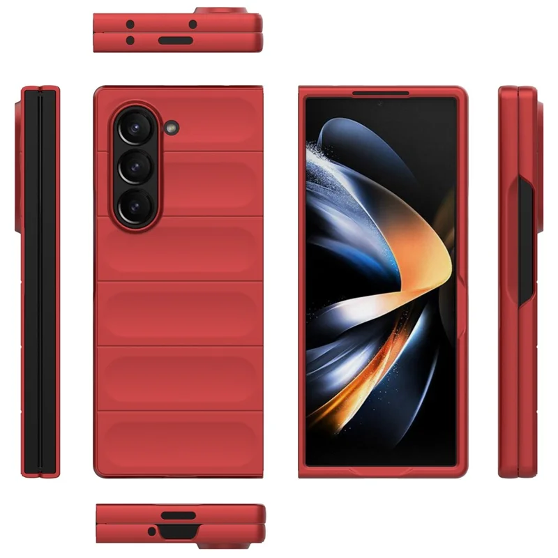 For Samsung Galaxy Z Fold6 5G Case Rugged Hard PC Folding Phone Cover - Red