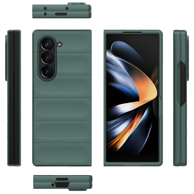 For Samsung Galaxy Z Fold6 5G Case Rugged Hard PC Folding Phone Cover - Grøn