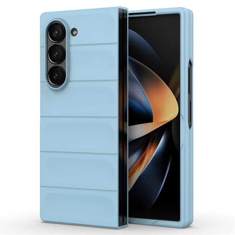 Til Samsung Galaxy Z Fold6 5G Tilkabinet med Robust Hårdt PC-foldedæksel - Babyblå