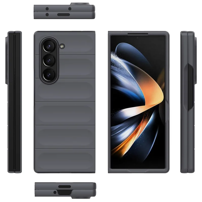 For Samsung Galaxy Z Fold6 5G Case Rugged Hard PC Folding Phone Cover - Dark Grey