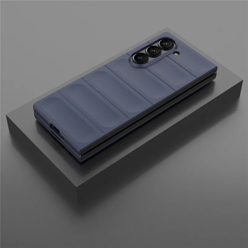 Funda para Samsung Galaxy Z Fold6 5G Caso Rugoso Duro PC Plegable Cubierta de Teléfono - Azul Oscuro