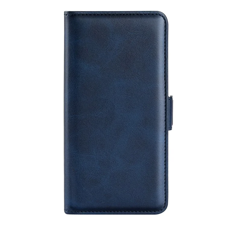 For Motorola Moto S30 Pro 5G / Edge 30 Fusion 5G Full Protection Phone Case Textured PU Leather Dual Magnetic Clasp Folio Flip Stand Wallet Cover - Blue