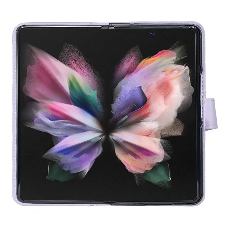 BINFEN COLOR для Samsung Galaxy Z Fold6 5G Чехол Ромбовидный кошелек из PU-кожи Чехол для телефона - фиолетовый