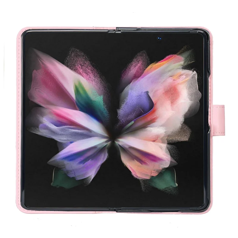 BINFEN COLOR Para Samsung Galaxy Z Fold6 5G Caso Carteira de Couro PU Rhombus - Rosa