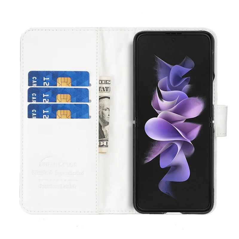 BINFEN COLOR per Samsung Galaxy Z Fold6 5G Custodia Portafoglio in Pelle PU con Disegno a Rombi - Bianco
