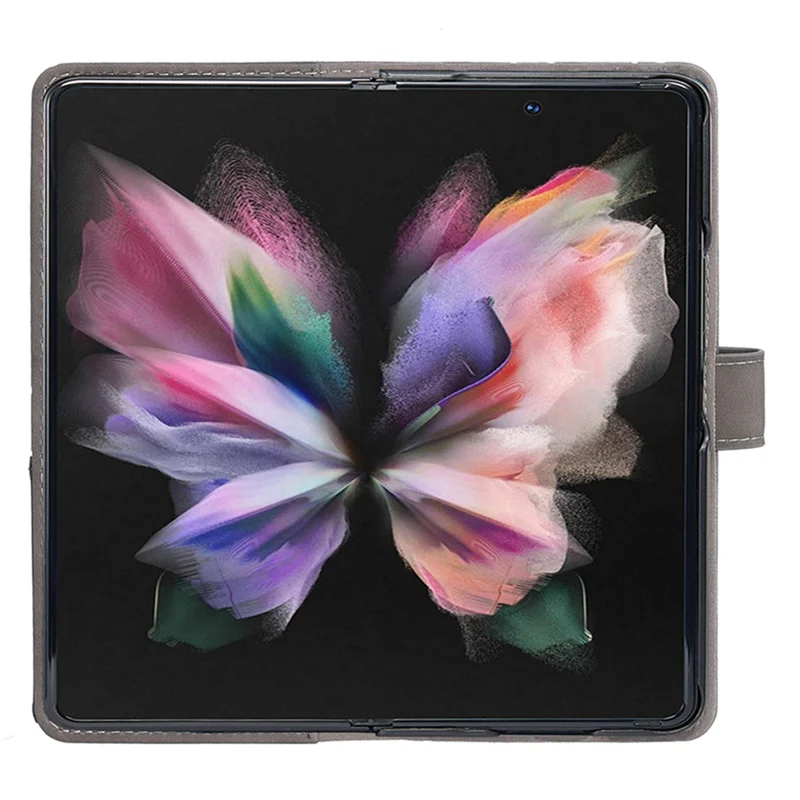 BINFEN COLOR BF05 For Samsung Galaxy Z Fold6 5G Case PU Leather Geometric Phone Cover - Grey