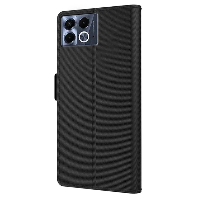 For Infinix Note 40 5G Case PU Leather Flip Phone Cover with Card Holder - Black