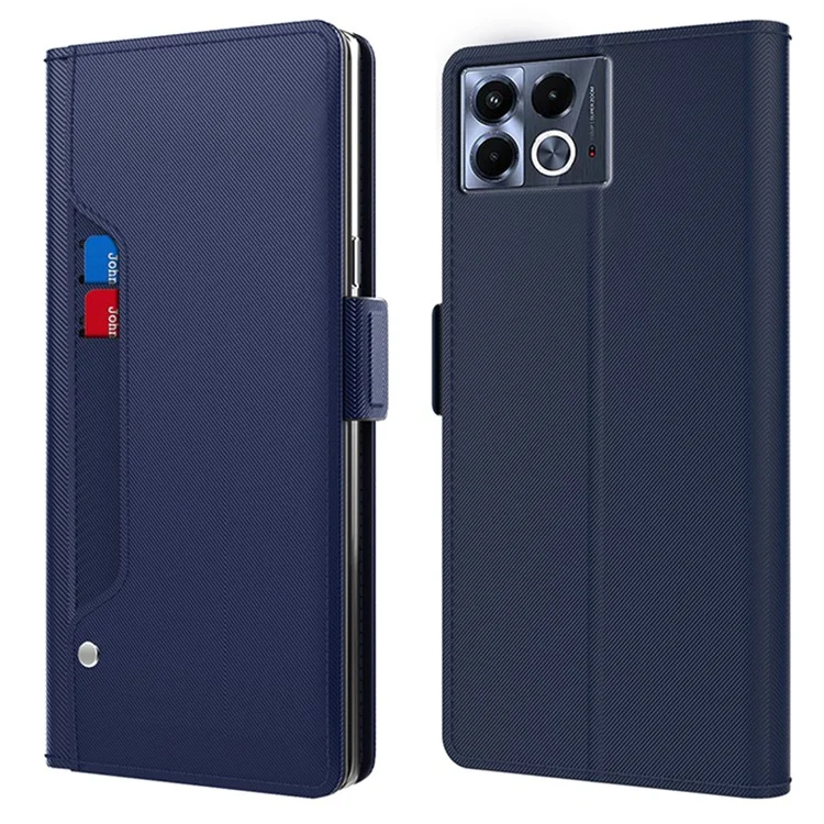 For Infinix Note 40 5G Case PU Leather Flip Phone Cover with Card Holder - Blue