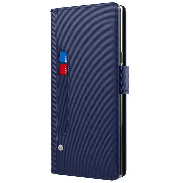 Für Infinix Note 40 Case Kartenfach PU-Leder Ständer Cover mit Make-up-Spiegel - Blau