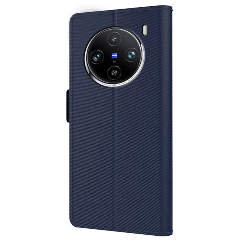 For vivo X100s 5G Phone Case Card Slot Shockproof PU Leather Flip Cover - Blue