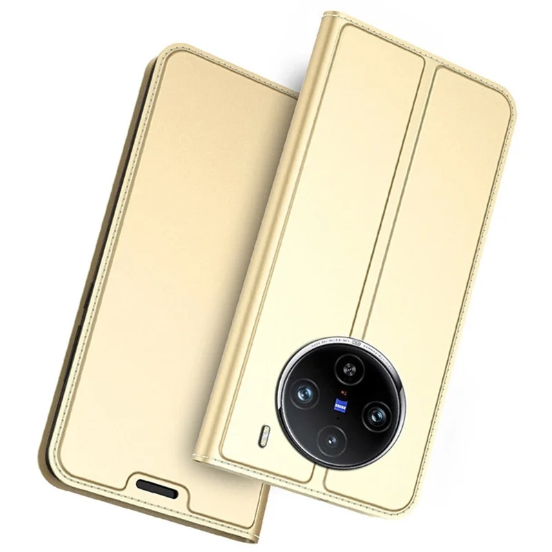 Para vivo X100s 5G Funda Protectora de Cuero de PU con Tarjeteros - Oro