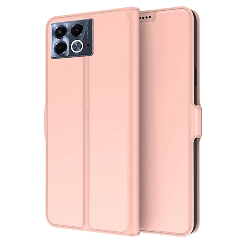 For Infinix Note 40 Phone Case Anti-Scratch PU Leather Flip Cover with Card Slots - Rose Gold