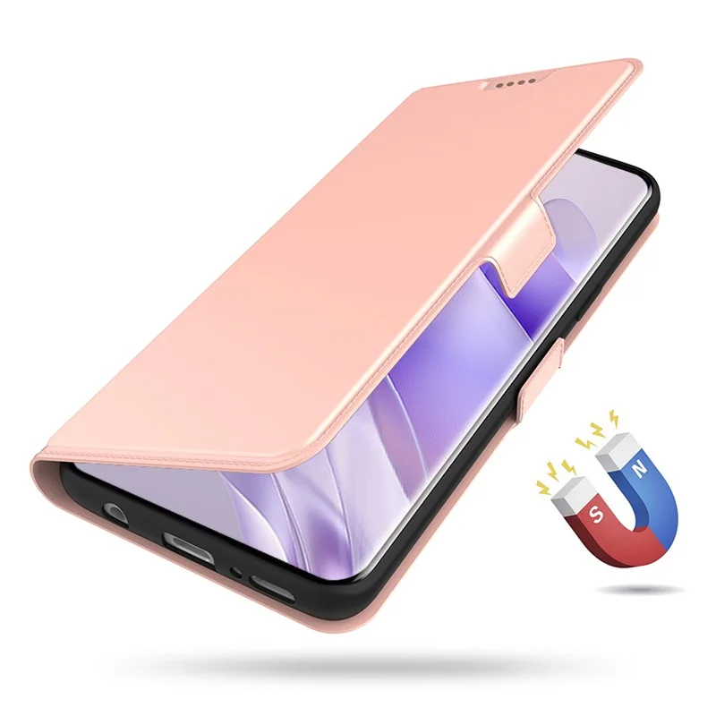 For Infinix Note 40 Phone Case Anti-Scratch PU Leather Flip Cover with Card Slots - Rose Gold