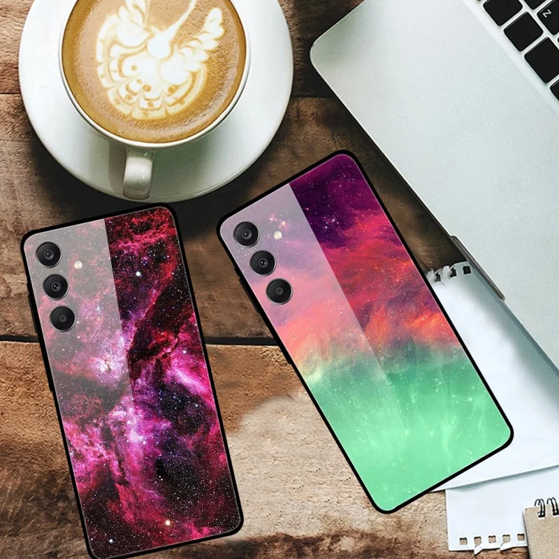Per Samsung Galaxy A25 5G (Global) (161,0 x 76,5 x 8,3 mm) Custodia con motivo Vetro temperato+TPU+PC Custodia per telefono - Shadow Cat