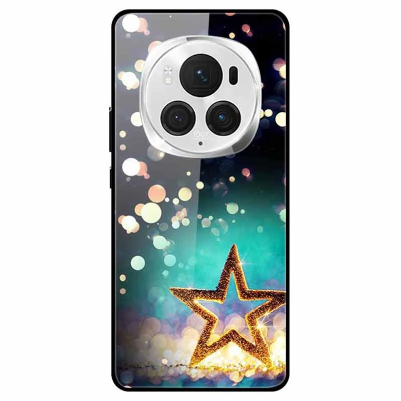 For Honor Magic6 Pro 5G Slim Case Pattern Printing PC+Tempered Glass+TPU Phone Shell - Shining Star