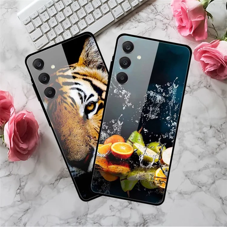 For Samsung Galaxy A25 5G (Global) (161.0 X 76.5 X 8.3mm) Case Pattern Tempered Glass Phone Cover - Snow Mountain