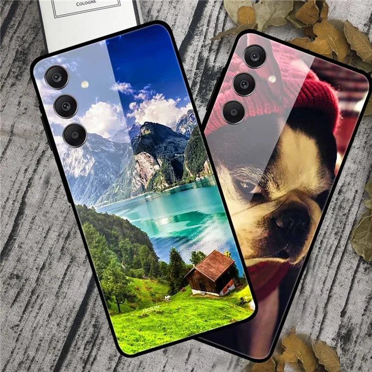 For Samsung Galaxy A25 5G (Global) (161.0 X 76.5 X 8.3mm) Case Pattern Tempered Glass Phone Cover - Snow Mountain