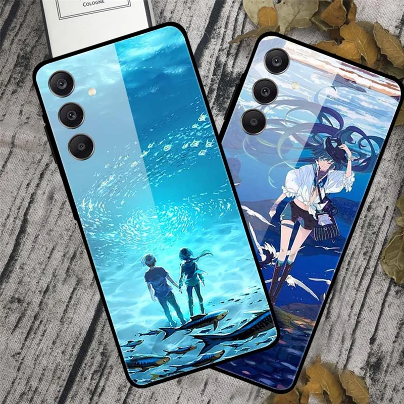 Til Samsung Galaxy A25 5G (Global) (161,0 X 76,5 X 8,3 mm) Hærdet Glas Case med Mønstertryk Telefonbeskyttelse - Kramme