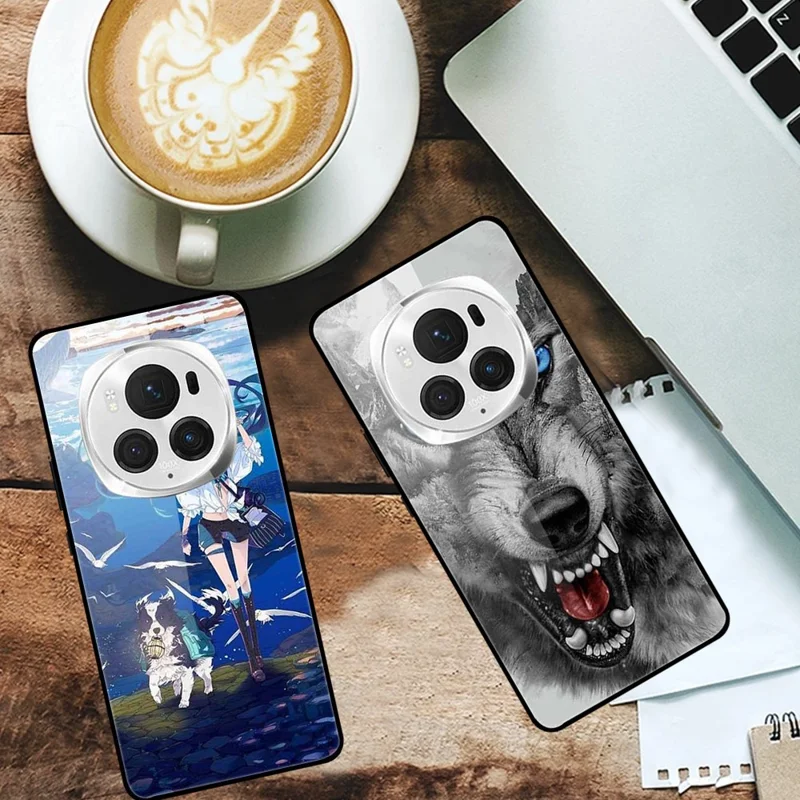 For Honor Magic6 Pro 5G Case Pattern Printing Tempered Glass Phone Cover - Colorful Flower Patterns