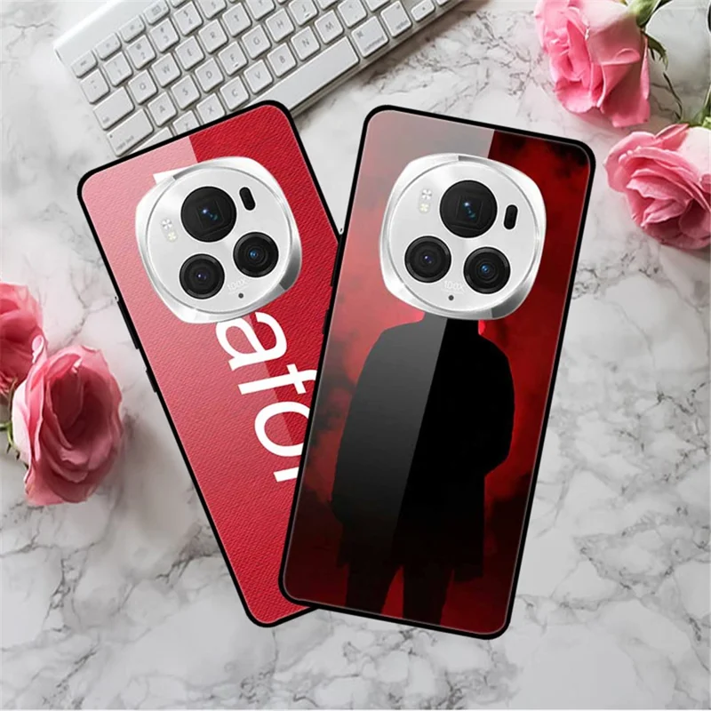 For Honor Magic6 Pro 5G Case Pattern Printing Tempered Glass Phone Cover - Colorful Flower Patterns